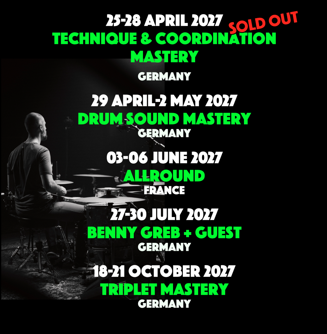 Benny Greb Drum Camps 2027 schedule